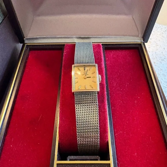 Vintage 10k White Gold Omega Women's Watch